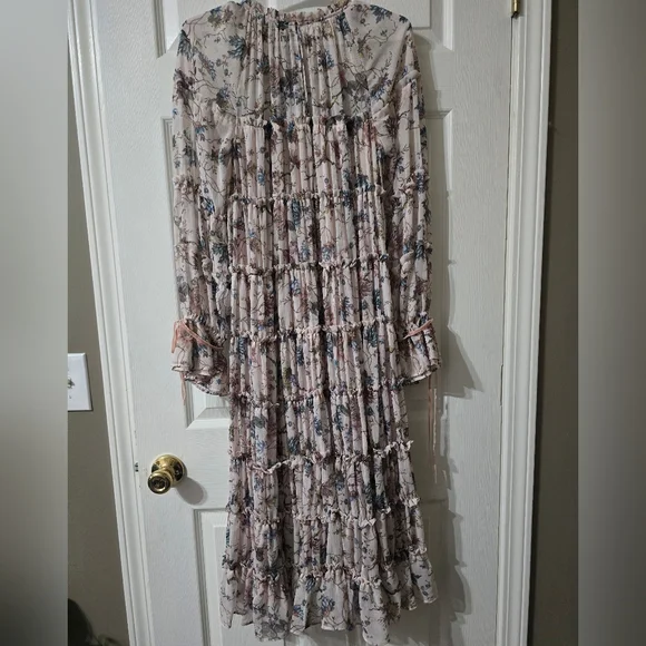 NWT Nicola Bathie/Antonio Melani Claire Floral Chiffon Tiered Ruffle Midi Dress. - Picture 6 of 16